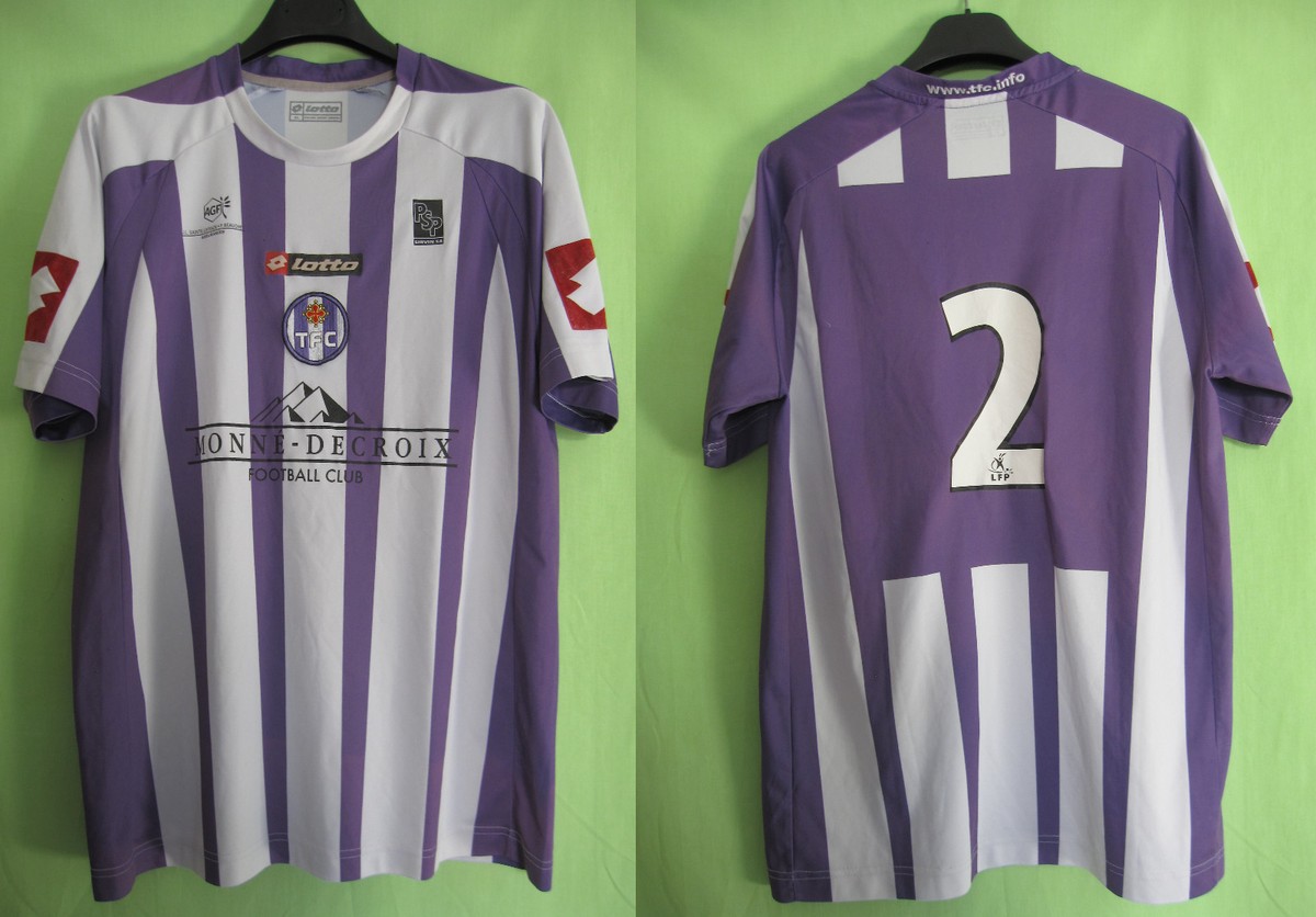 Maillot Toulouse FC Lotto Vintage Porté #2 Monne decroix TFC