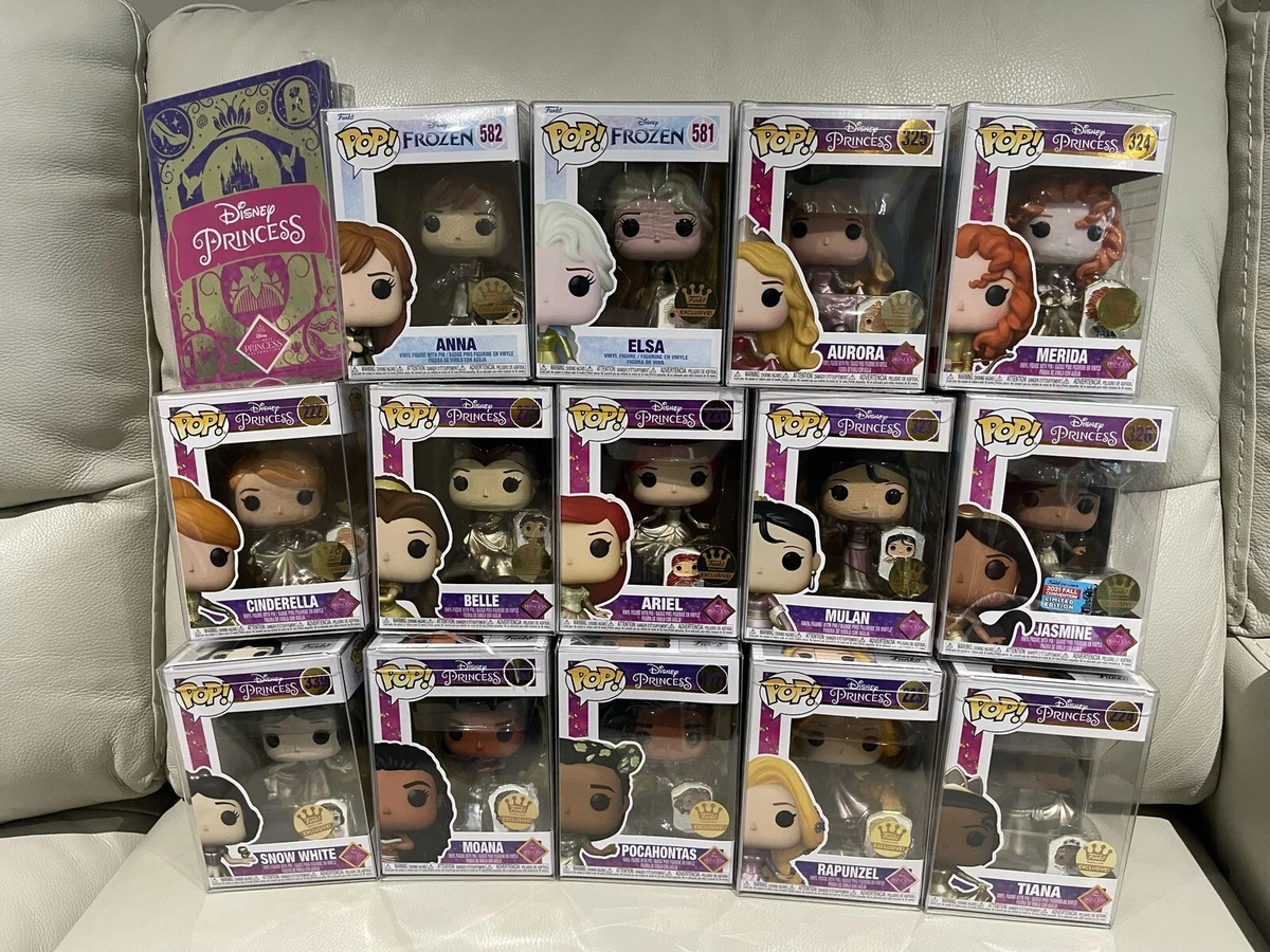 Funko Pop! Disney Ultimate Gold Princess Set of All 14 w/Pin Book With  Protector