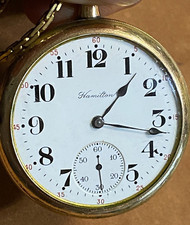1916 Hamilton Pocket Watch 10kt Gold Filled 17 Jewels 16 Model 974 , RUNS