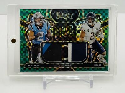 2023 Panini Select DJ Moore Multiverse Dual Patch Green Prizm /5 Bears Panthers