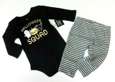 Baby Set Gr. 50 56 62 68 74 80 Langarmbody +Hose USA Halloween Mädchen schwarz