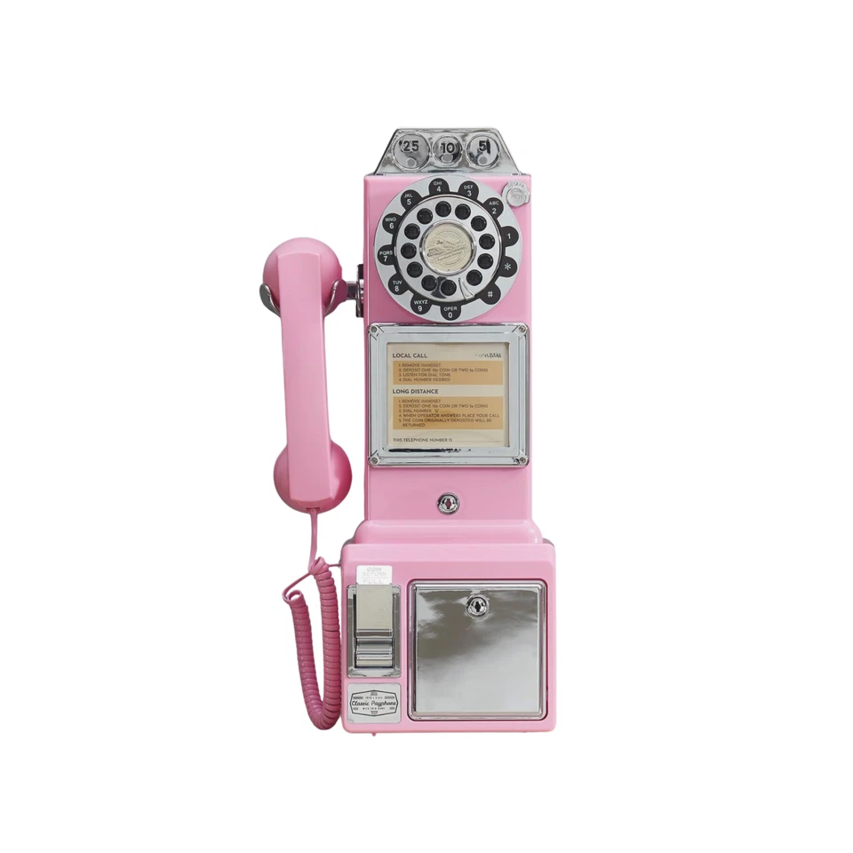 Vintage Wedding Audio Guestbook Recorder Payphone Guest Book Phone Wedding PINK - Image 2 of 4