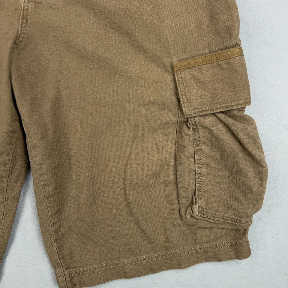 Shorts masculino Sean John 36 marrom mistura de linho carga folgada skate urbano Y2K - Imagem 4 de 4