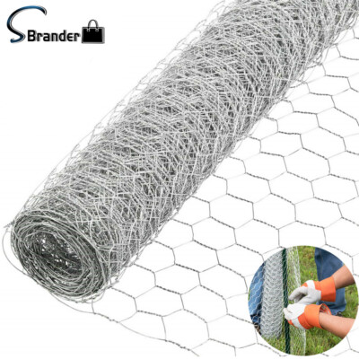 48'' × 150' Galvanized Poultry Net Metal Chicken Wire 2'' Holes Mesh Fencing