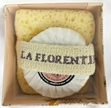 La Florentina Peony Rose Soap & Sponge Set Made in Italy 