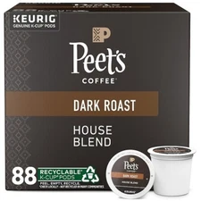 Peet's Coffee Dark Roast House Blend Coffee K-Cup Pods, 88 ct.