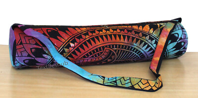 Yoga Mat Bag Hamsa Hand Indian Mandala Gym Carrier Mat Bags With Shoulder Strap