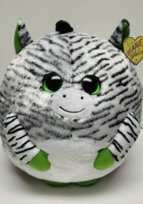 Ty Beanie Ballz- New Oasis The Zebra MWMTs Wonderful Green Eyes Large 13.75''