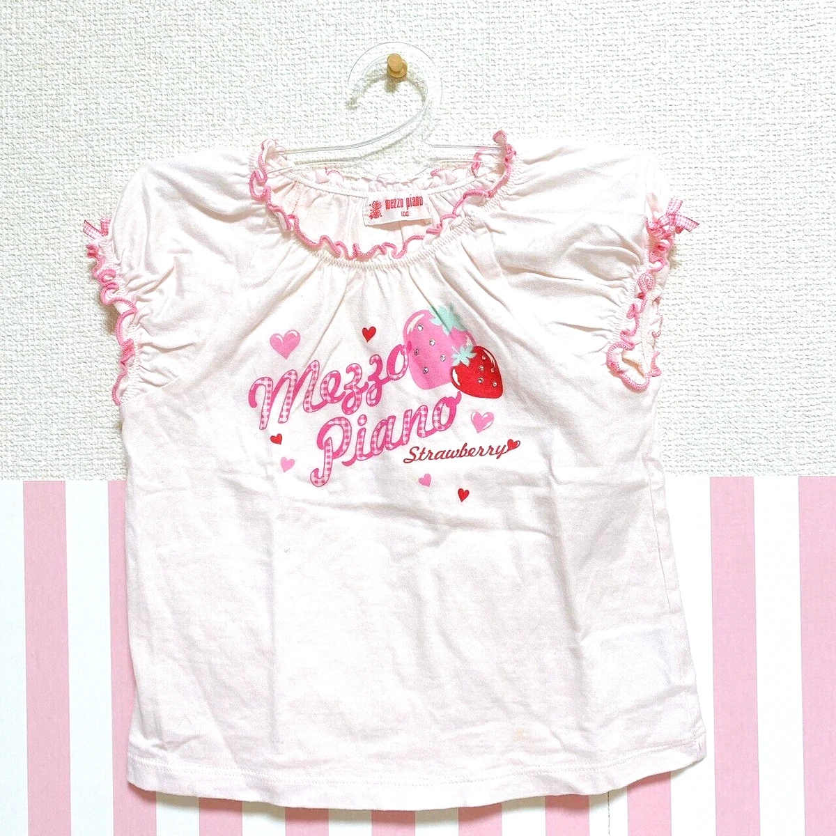 Mezzo Piano T-shirt Pink Size 100cm Strawberry Short Sleeve Frill  