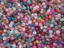 CRYSTAL GLASS CZECH BEADS, ROUND, 8 MM, CRACKLE 200 CHARMS SPACERS FINDINGS
