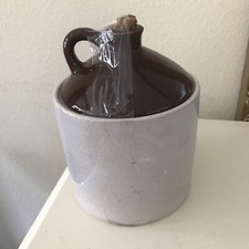 Vintage McCoy COOKIE JUG COOKIE JAR Pottery TAN/Brown GLAZE Jug Made in USA