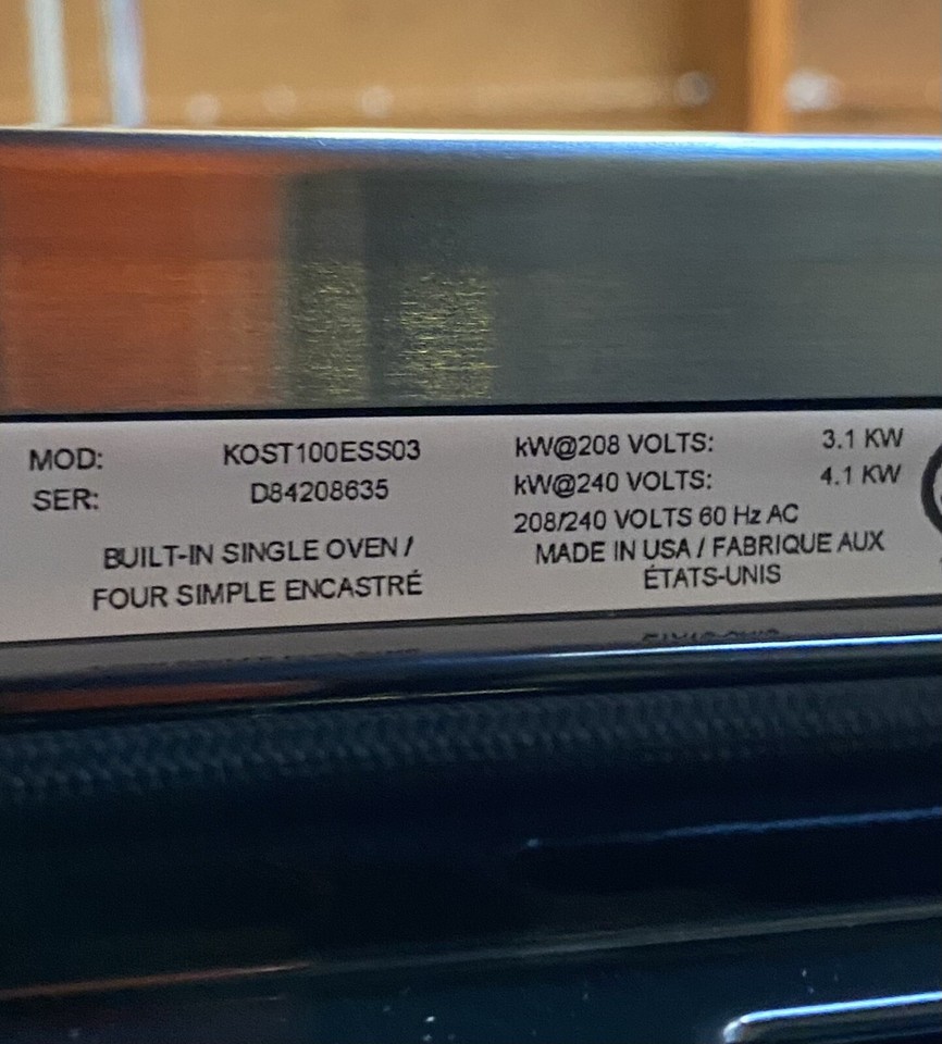 KitchenAid 30” Single Electric Wall Oven Stainless Steel KOST100ESS eBay