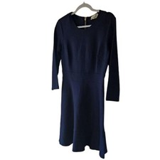 Eliza J Navy Dress Size 10 NWT Gold Zipper 3/4 Sleeves Modest
