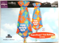 Anagram Supershape Helium Foil Balloon 39" Happy Birthday Dad Neck Tie Palm tree