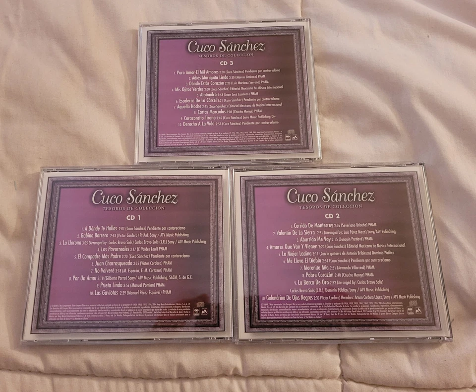 CUCO SANCHEZ - Tesoros De Colecction BOX SET CD 3 Cds Mexican Music Corridos Foto 3 de 4