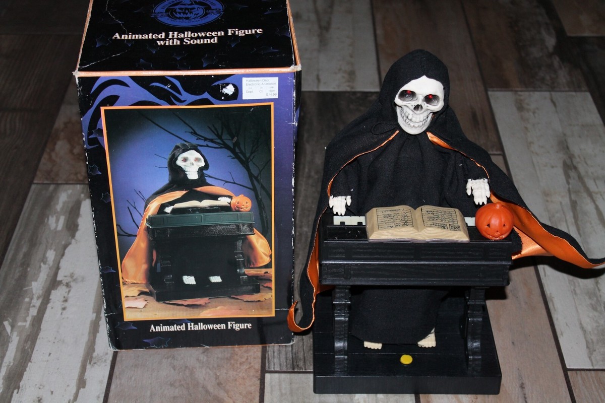 クリアファイル Vintage Gemmy Industries Grim Reaper Vintage 1995 Gemmy Industries Grim Reaper at His Organ with