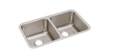 Elkay Lustertone 30-3/4" Undermount Double Basin Stainless Steel Kitchen Sink