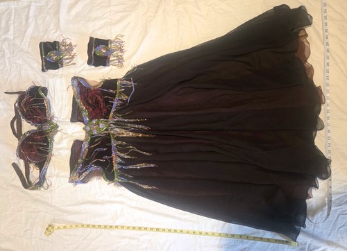 Professional Turkish Belly Dance Costume by Mavi in rich chocolate cherry