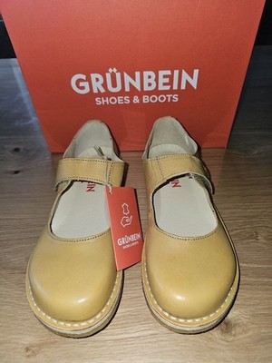  Grünbein Gerda 2 Spangenschuh Mary Janes Gr. 39 Golden Spice NEU breite Füße 