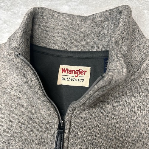 Wrangler Authentics Herren Medium Sweater Langarm grau 1/4 Zip Pullover