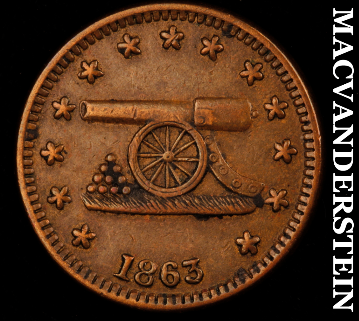 Civil War Token: 1863 Army & Navy 168 / 311 - Extra Fine+ / Almost Unc ...