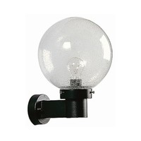 AußEnwandleuchte Typ Nr. 0633 Mit Blasenglaskugel Ø 25Cm, E27, Schwarz