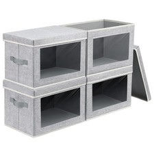 Fabric Storage Bins with Lids, Large Storage Cubes with Window, Fabric Storag...