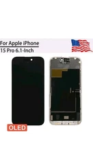 Soft OLED For Apple iPhone 15 Pro Display LCD Touch Screen Frame Replacement 