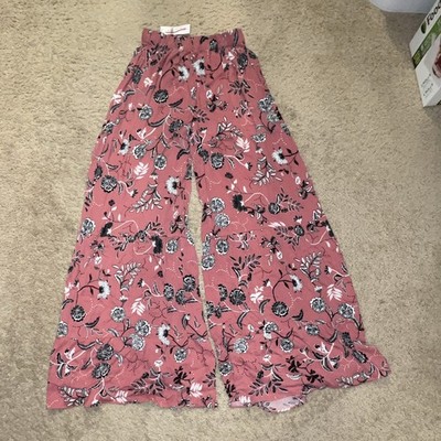 Soho New York & Company Women s XS Pink Floral Wide-Leg Pants