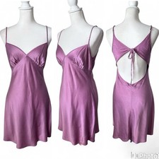 Victoria  s Secret Silk Slip Dress Purple Pink Medium Vintage 2000 Y2K