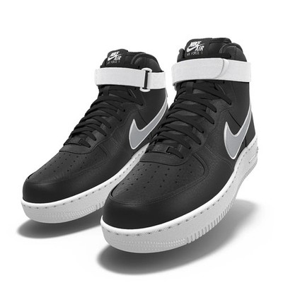 $250 NEW Mens Nike Air Force 1 High Vandal Metallic Silver & Black Custom Shoes