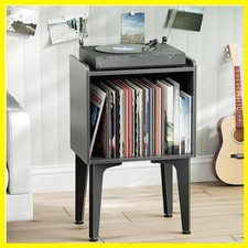 Record Player Stand, Vinyl Record Storage Table, Black