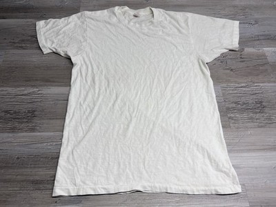 Vintage 80s Hanes Single Stitch Blank White T-Shirt Mens Sz L