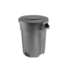 32 Gal. Grey Heavy Duty Commercial Outdoor Trash Can with Domed Lid