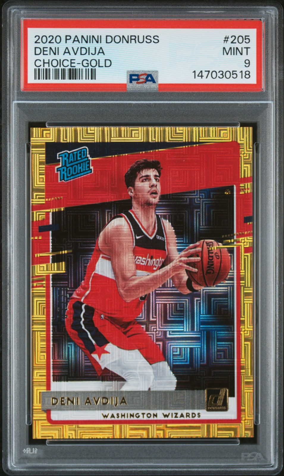 2020 PANINI DONRUSS CHOICE-GOLD #205 DENI AVDIJA 7/10 PSA 9