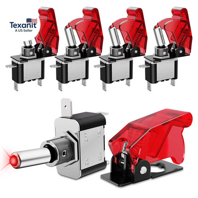 5PCS12V LED Toggle Switch Heavy Duty 20A SPST on off 3 Pin Rocker for Automotive