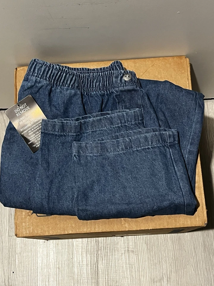 Woman Within Straight-Leg All Cotton Denim Pull-on Jeans, Medium Stonewash - Image 3 of 4