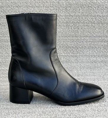 STUART WEITZMAN Nola Black Leather Ankle Boots Women s Size 8 US
