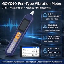 Handheld Vibration Tester Pen Type 0.1-399.9mm/s LCD Real-Time Waveform FFT