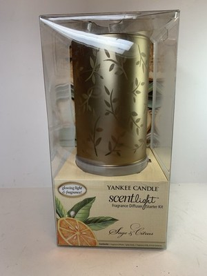 Yankee Candle ScentLight Fragrance Diffuser Cordless Light Gold Starter Kit