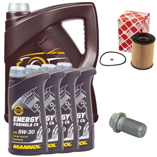 MotoröL Filter Set Mannol 5W30 C4 API 9 Liter + Schraube FüR Mercedes R-Klasse-image