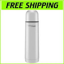 Compact 500ml Silver Flask with Double Wall Insulation for Hot & Cold Drinks