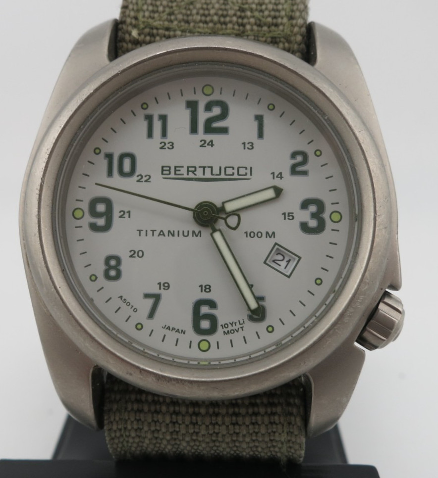 Bertucci Titanium Case White Dial Classic Field W… - image 1