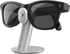 Carina S1 Charging Station Compatible with Ray-Ban Meta Smart Glasses, Silver 