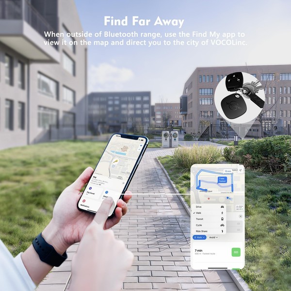 Alternate view of [apple Mfi Certified] Vocolinc Air Tracker Tag Black, Smart Key Finder...