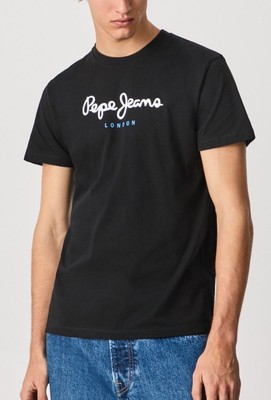 Pepe Jeans Eggo N Retro Logo T-Shirt Schwarz