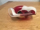 Mdina Studio Art Glass Malta Red Mosaico Tri Decorative hand  made bowl