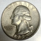 1956 D Washington 90% Silver Quarter Circulated Condition 25c US Coin - 2838