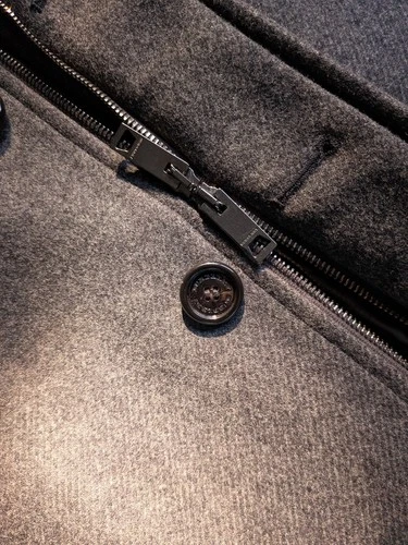 Vintage BURBERRY London Mens Wool Car Coat M Gray Charcoal Nova Check Collar  image 6