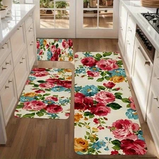 Colorful Floral Mats, Lightweight Knit